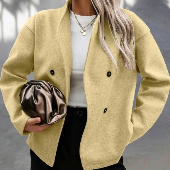 Women's Regular Jacket, Solid Color Minimalist Fashion, Casual Everyday Wear