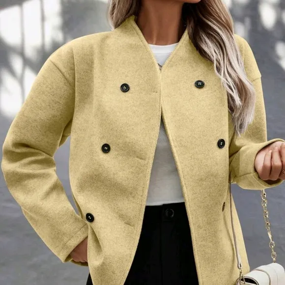 Women's Regular Jacket, Solid Color Minimalist Fashion, Casual Everyday Wear