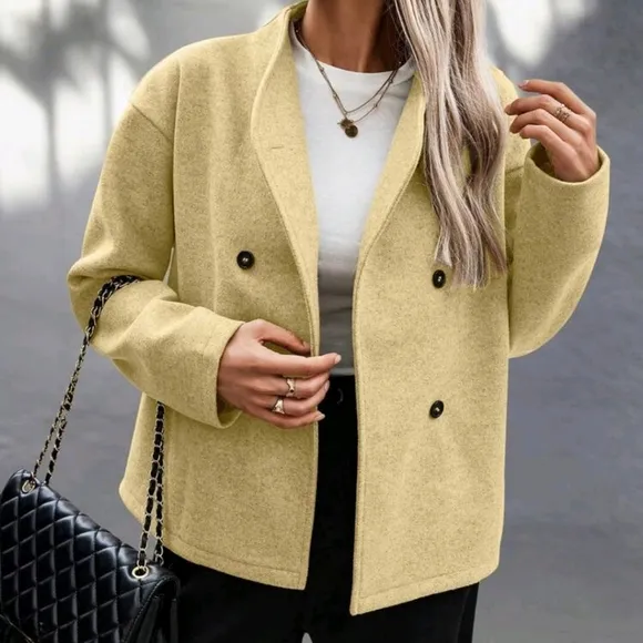 Women's Regular Jacket, Solid Color Minimalist Fashion, Casual Everyday Wear