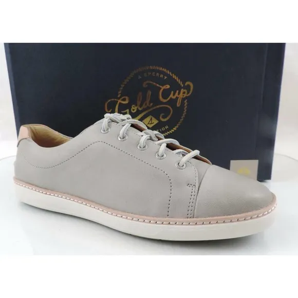 Women's Shoes Sperry Top Sider GOLD CUP CRUZ Lace Up Sneakers Light Grey Size 10