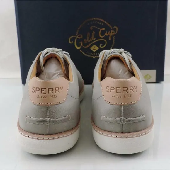 Women's Shoes Sperry Top Sider GOLD CUP CRUZ Lace Up Sneakers Light Grey Size 10