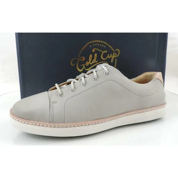 Women's Shoes Sperry Top Sider GOLD CUP CRUZ Lace Up Sneakers Light Grey Size 10