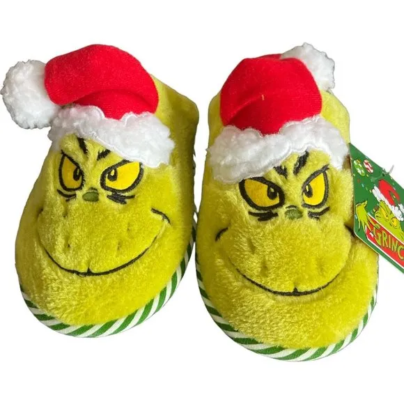 Women’s Slippers size S 5/6 GRINCH Green/ Red