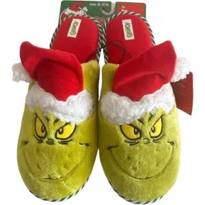 Women’s Slippers size S 5/6 GRINCH Green/ Red