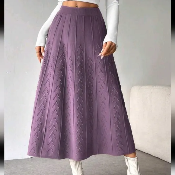 Women's Solid Color Minimalist Sweater Skirt, Casual Everyday Weare