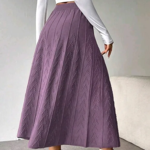 Women's Solid Color Minimalist Sweater Skirt, Casual Everyday Weare