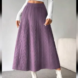 Women's Solid Color Minimalist Sweater Skirt, Casual Everyday Weare