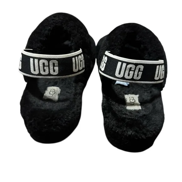 Women’s UGG Faux Fur Slippers Size 10 Black