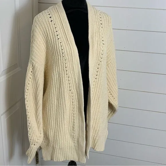 Women’s XS Free People Nightingale Cardi oversized cream cardigan.