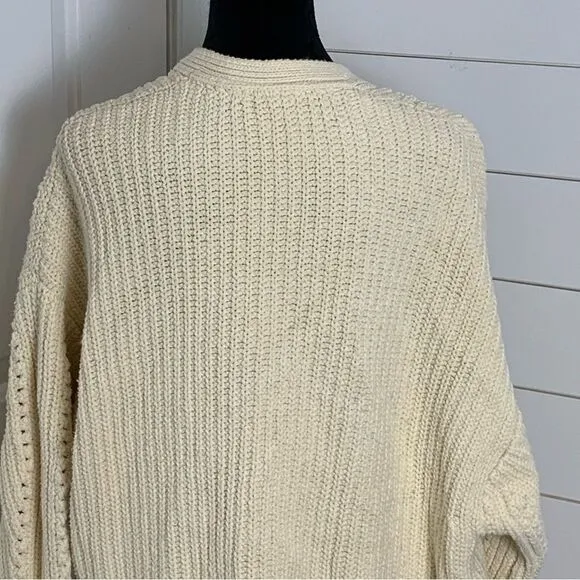 Women’s XS Free People Nightingale Cardi oversized cream cardigan.