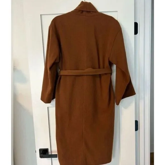 Worthington Womens Tortoise Brown Long Sleeve Belted Trench Coat. Size XL. 8
