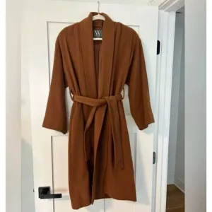 Worthington Womens Tortoise Brown Long Sleeve Belted Trench Coat. Size XL. 8