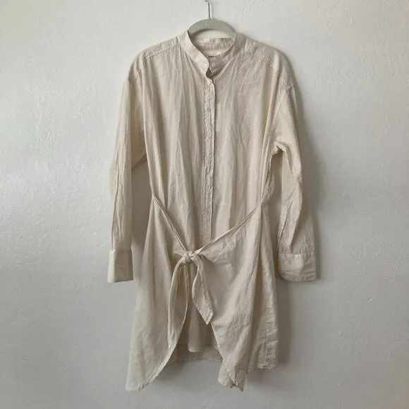 Xírena Arly Sand Shirt Dress Long Sleeve Cream Classic Minimalist Basic XS NWT