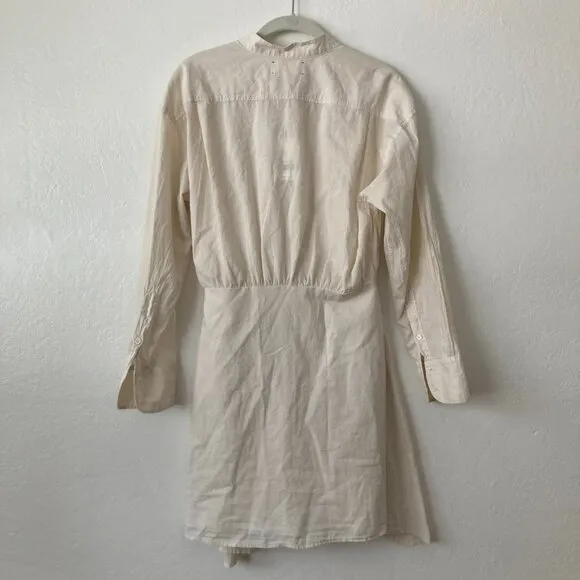 Xírena Arly Sand Shirt Dress Long Sleeve Cream Classic Minimalist Basic XS NWT