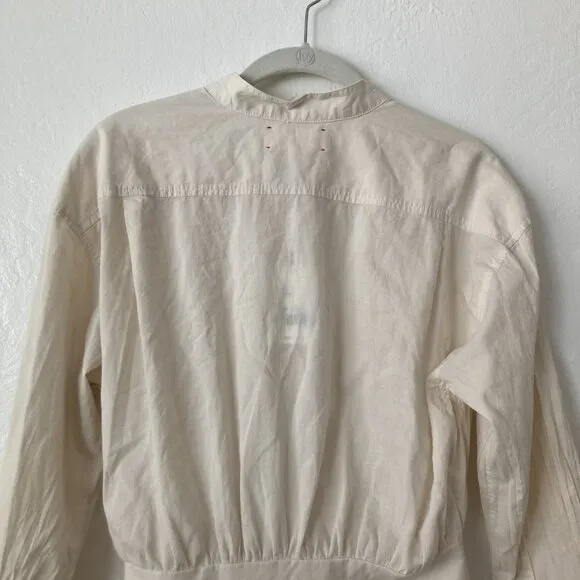 Xírena Arly Sand Shirt Dress Long Sleeve Cream Classic Minimalist Basic XS NWT