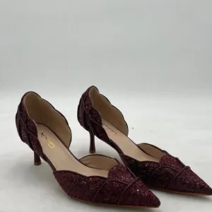 XYD Women's Pumps, Elegant Pointed Toe, D'Orsay Kitten Low Heels, Rhinestone