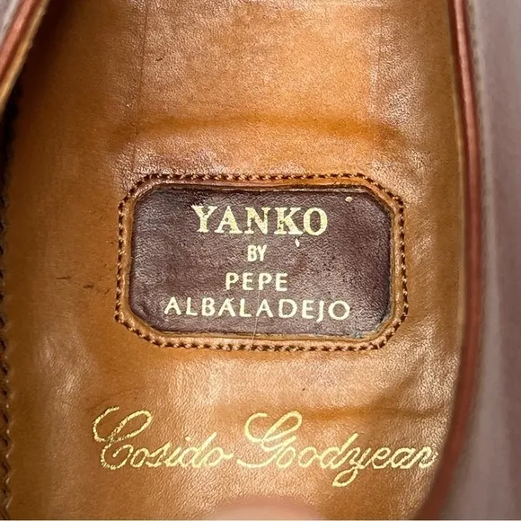 YANKO by Pepe Albaladejo Cosido Goodyear Leather Derby Dress Shoes Men's 7.5D