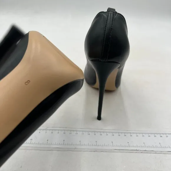 YDN Black Pointed Toe Flexible Zipper T Strap Dress Shoes Stiletto Heel Pumps