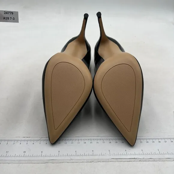 YDN Black Pointed Toe Flexible Zipper T Strap Dress Shoes Stiletto Heel Pumps