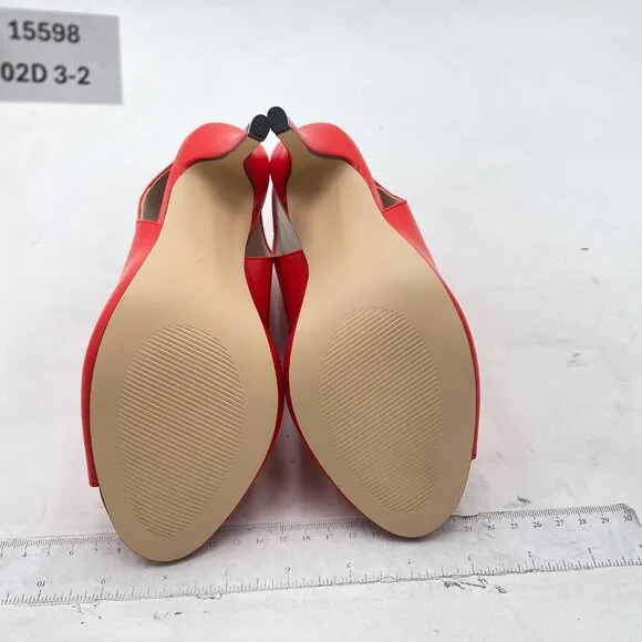 YDN Women's Chic Slingback Peep Toe Stiletto High Heel Sandals Ankle Boots Red