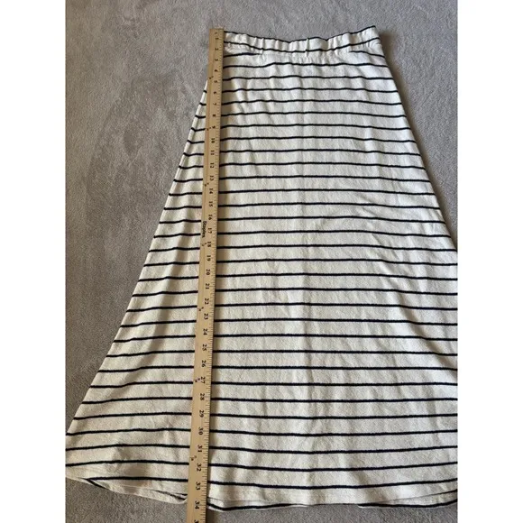 Yerse 100% Organic Cotton Striped Maxi Skirt Knit Casual Everyday Skirt Size M