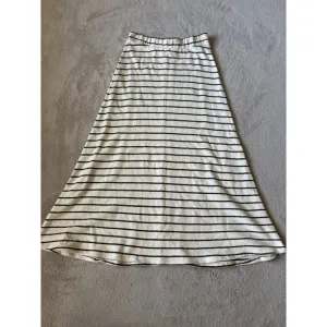 Yerse 100% Organic Cotton Striped Maxi Skirt Knit Casual Everyday Skirt Size M
