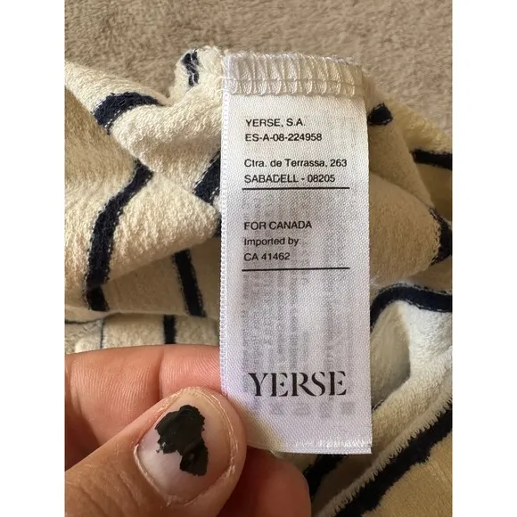Yerse 100% Organic Cotton Striped Maxi Skirt Knit Casual Everyday Skirt Size M