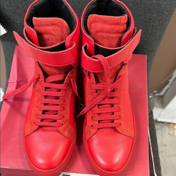 Ylati Footwear Men's Red High-Top Sneakers