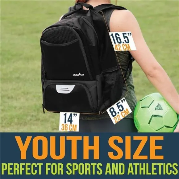Youth Soccer Bag - Soccer Backpack &amp; Bags w/ Separate Cleat and Ball Compartment