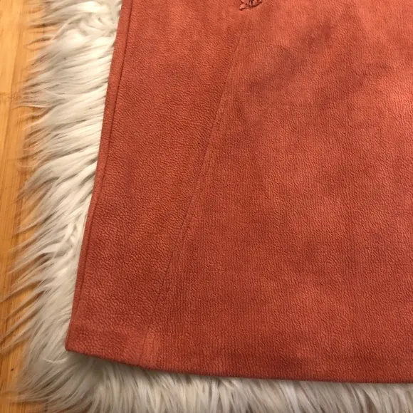 Yumi Burnt Orange Minimalist Textured Zipper Pockets Shift Dress, size S (6US)