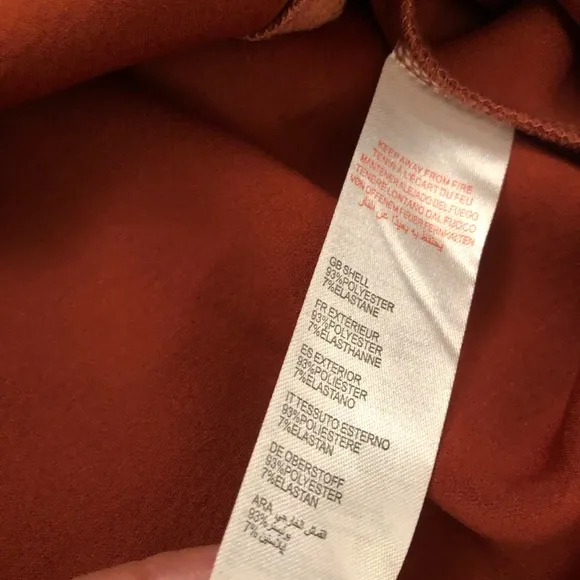 Yumi Burnt Orange Minimalist Textured Zipper Pockets Shift Dress, size S (6US)