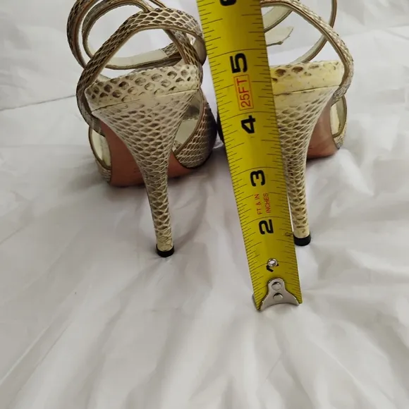 Yves Saint Laurent Rive Gauche luxury heels Snake Skin sz 38