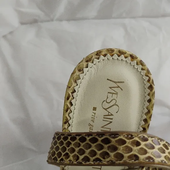 Yves Saint Laurent Rive Gauche luxury heels Snake Skin sz 38