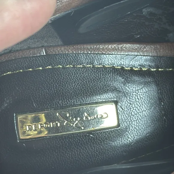 (Z3) Report Signature Studded Peep Toe Leather Ankle Boots, Cone‎ Heel, Size 9 W