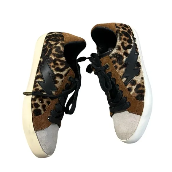 Zadig &amp; Voltaire Brown and Black Sneaker Leopard Half Calf Leather Women Size 36