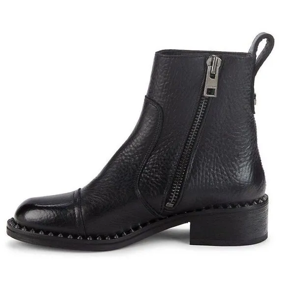 Zadig &amp; Voltaire Empress Clous Textured Leather Ankle Boots NWOB, With Dust Bag