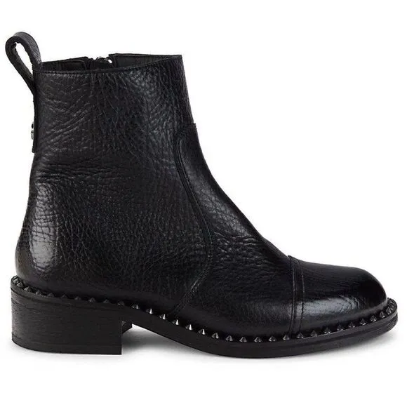 Zadig &amp; Voltaire Empress Clous Textured Leather Ankle Boots NWOB, With Dust Bag