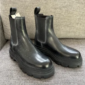 Zara Black Leather Paint Splatter Slip On Ankle Boots 9