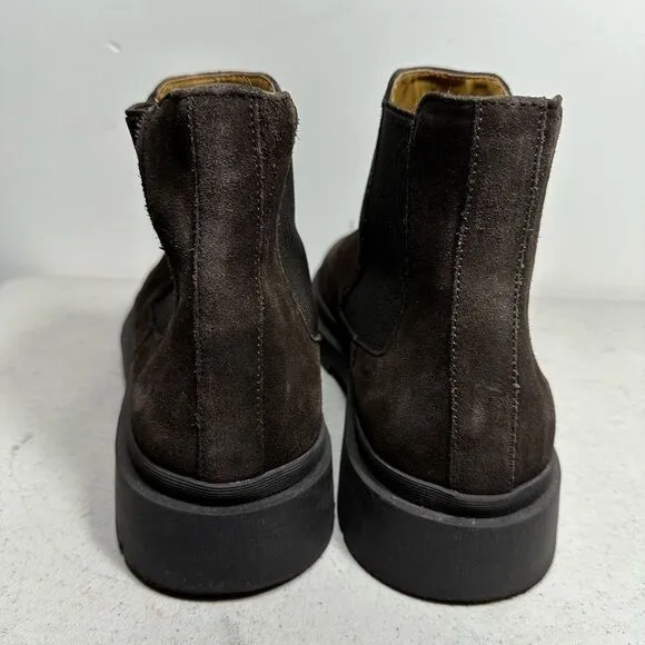 ZARA dark chocolate brown suede ankle pull-on boots men US size 44-10