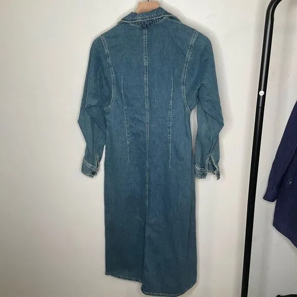 Zara Denim Minimalist Midi Dress