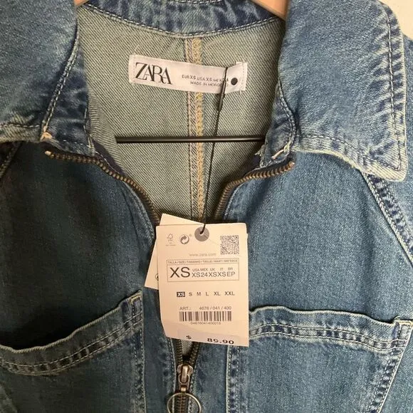 Zara Denim Minimalist Midi Dress