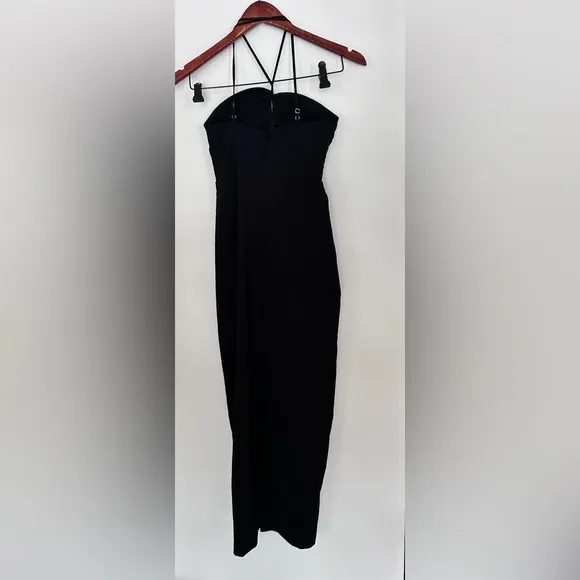 Zara Dress  bloggers favourite sundress black long open neckline xs cut out
