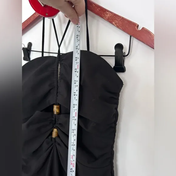 Zara Dress  bloggers favourite sundress black long open neckline xs cut out