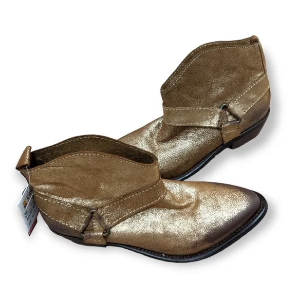 Zara Gold/Brown Ankle Boots, 7.5