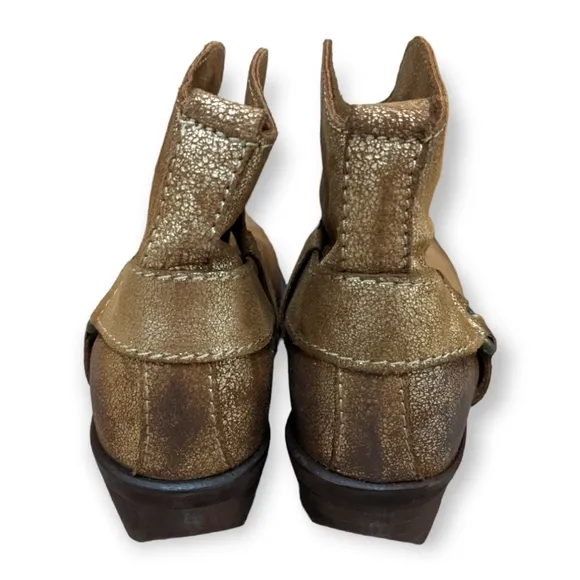 Zara Gold/Brown Ankle Boots, 7.5