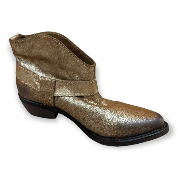 Zara Gold/Brown Ankle Boots, 7.5