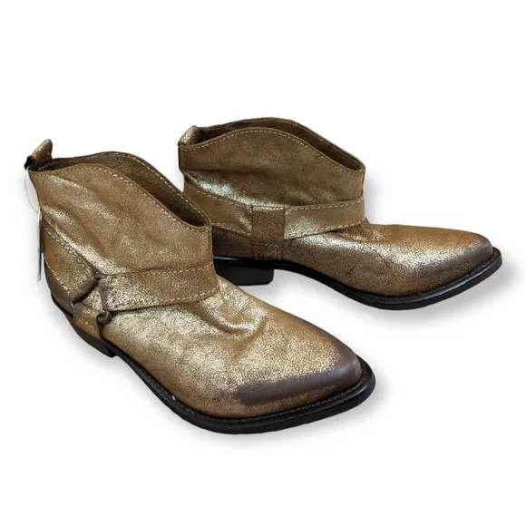 Zara Gold/Brown Ankle Boots, 7.5
