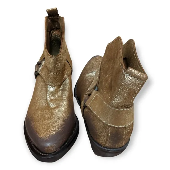 Zara Gold/Brown Ankle Boots, 7.5
