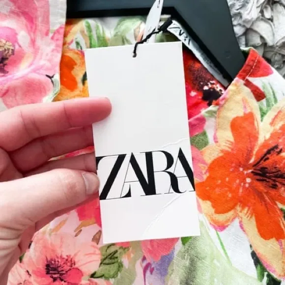 Zara Luxury Linen Naya Mini Big Floral Cut Out Back Mini Dresses NWOT