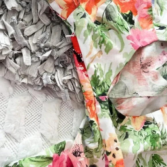 Zara Luxury Linen Naya Mini Big Floral Cut Out Back Mini Dresses NWOT